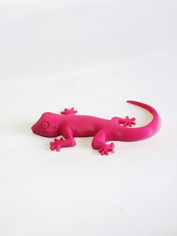 3D Kertenkele Gecko Figürlü Model Oyuncak - Pembe - Resim 5