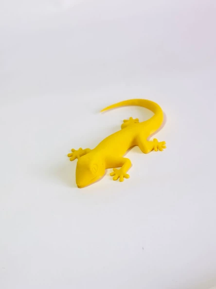 3D Kertenkele Gecko Figürlü Model Oyuncak - Sarı - Resim 2