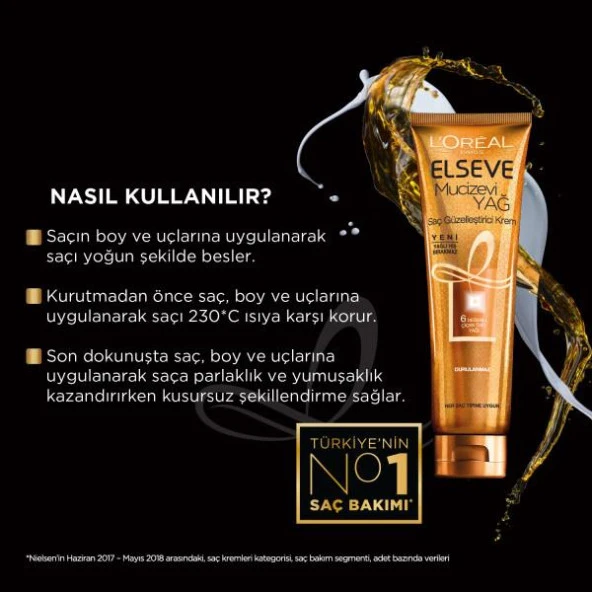 L'Oréal Paris Elseve Mucizevi Yağ Saç Güzelleştirici Krem Kuru&Sert 150 ml - 7