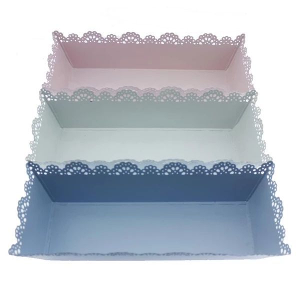 12x31cm Metal Tepsi Saksı Dikdörtgen Sepet - 2