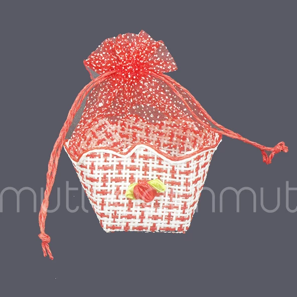 12 Adet Kına Çerezlik Hediye Çantası Kare - 4