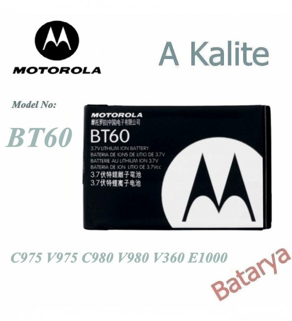 Motorola C975 V975 C980 V980 V360 E1000 Batarya BT60 A Kalite Batarya - 2