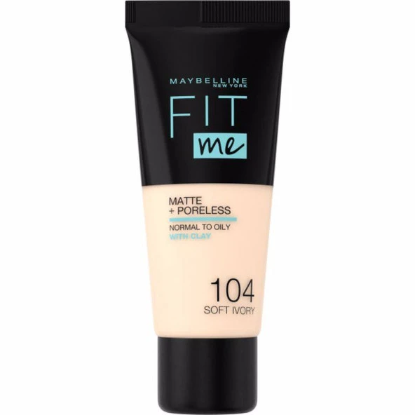 Maybelline New York Fit Me Matte+Poreless Fondöten - 104 Soft Ivory
