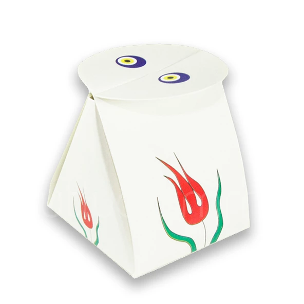 50 Adet İçinde Kına Olan Kına Kutusu Lale Motif - Resim 3