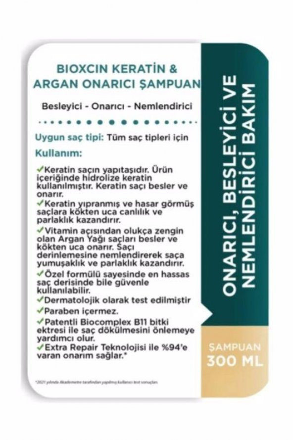 Bioxcin Keratin Argan Onarıcı Şampuan 300 ml - 4