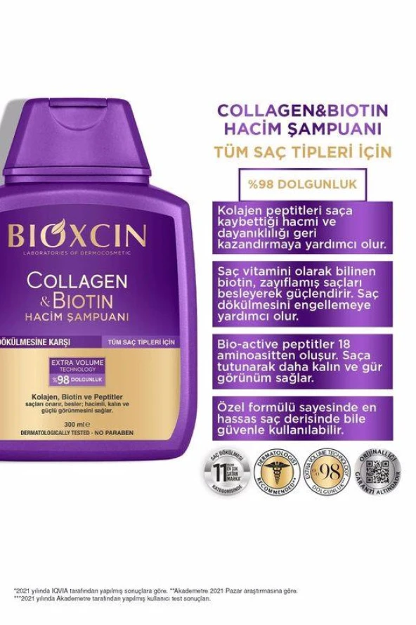 Bioxcin Collagen Biotin Hacim Şampuanı 300 ml - 2