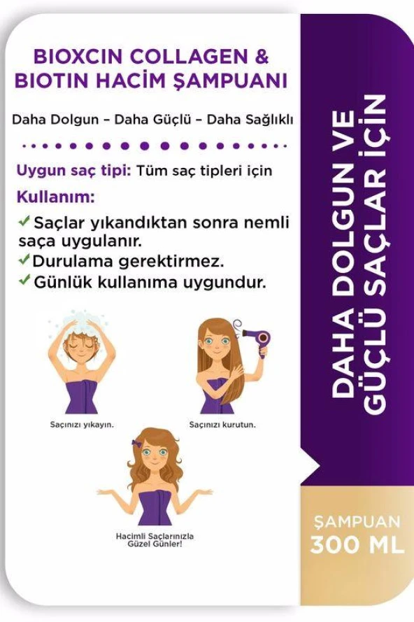 Bioxcin Collagen Biotin Hacim Şampuanı 300 ml - 4
