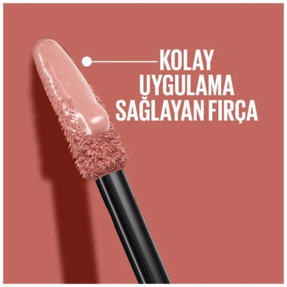 Maybelline New York Super Stay Vinyl Ink Likit Parlak Ruj - 120 Punchy - 6