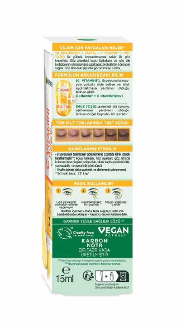 Garnier C Vitamini Parlak Aydınlatıcı Göz Kremi 15 ml - 2