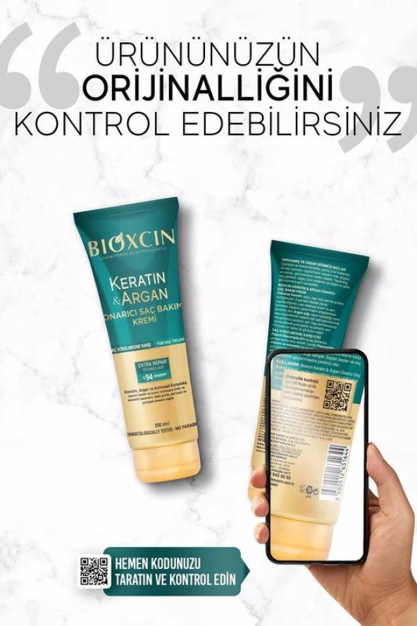 Bioxcin Keratin Argan Onarıcı Saç Bakım Kremi 250 ml - Resim 6