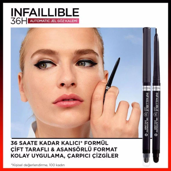 L'Oréal Paris Infaillible Automatic Jel Göz Kalemi - 002 Matte Black - 3