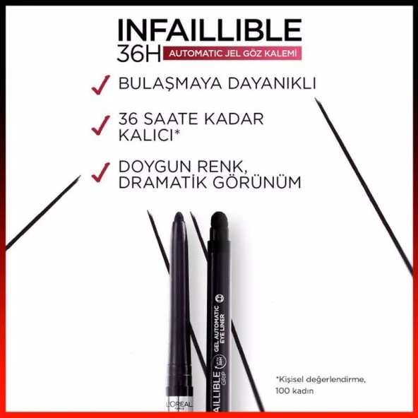 L'Oréal Paris Infaillible Automatic Jel Göz Kalemi - 002 Matte Black - 4