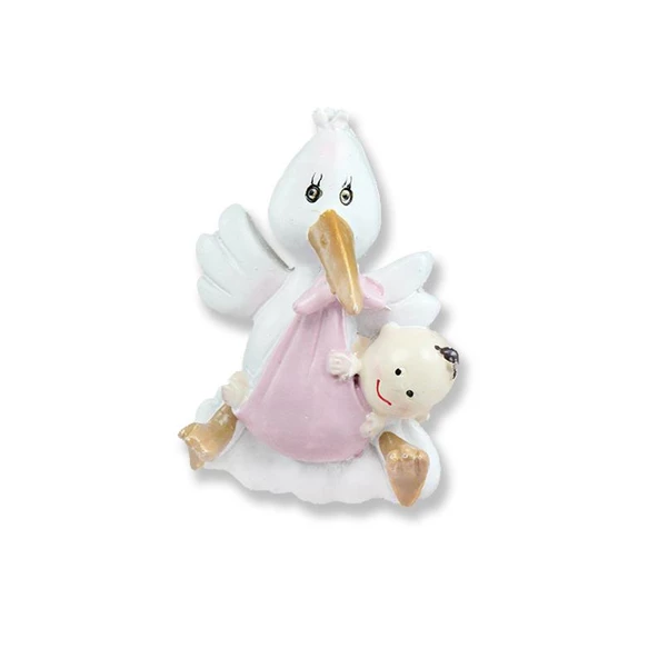 12 Adet Gagasında Bebek Taşıyan Leylek Biblo - Resim 2