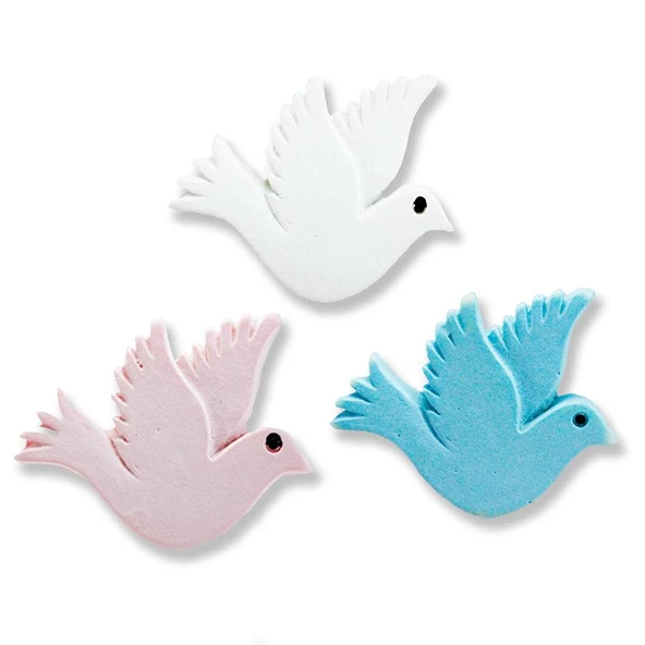 12 Adet 3x2,5cm Minik Güvercin Kuş Biblo - 4