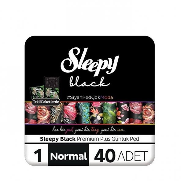 Sleepy Black Premium Plus Günlük Ped Normal 40'lı