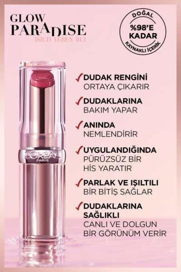 L’Oréal Paris Glow Paradise Balm-in-Lipstick - Işıltı Veren Ruj 642 Beige Eden - Resim 5