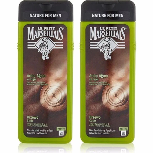 Le Petit Marseillais Men Ardıç Ağacı ve Fujer Duş Jeli 2x400 ml