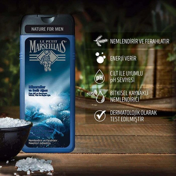 Le Petit Marseillais Men Mineraller ve Sedir Ağacı Duş Jeli 2x400 ml - 3