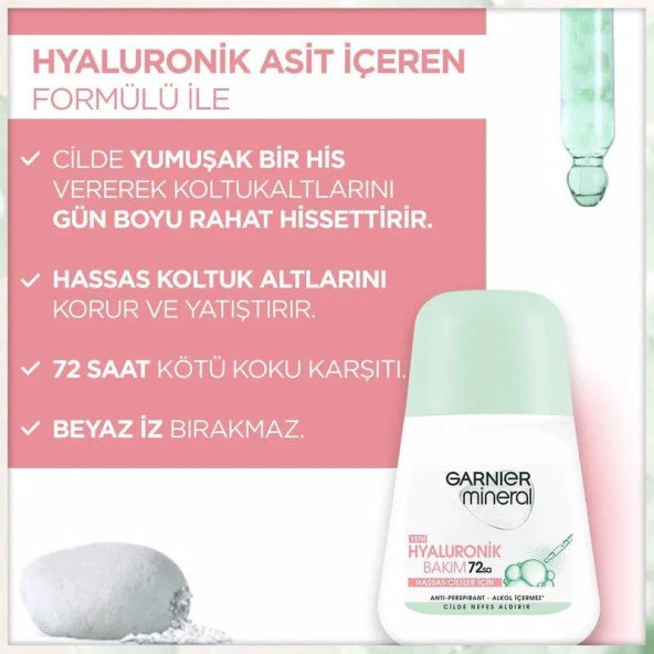 Garnier Mineral Hyaluronik Bakım Kadın Roll-On 50 ml - 4