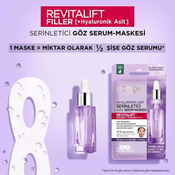 L’Oréal Paris Revitalift Filler Hyaluronik Asit Serinletici Kağıt Göz Serum Maskesi - 3