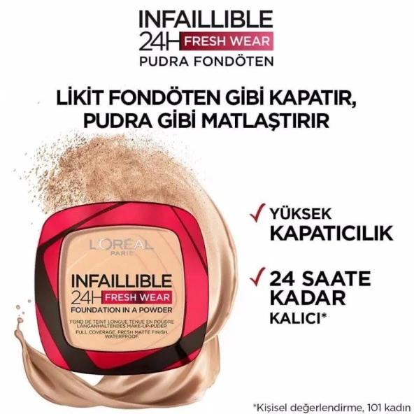 L’Oréal Paris Infaillible 24H Fresh Wear Pudra Fondöten 120 Vanilla - 2