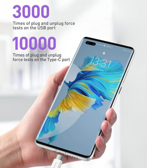 Baseus USB to TYPE-C PD 66W 1M Ultra Hızlı TYPE-C Şarj Kablosu Huawei Samsung Xiaomi Şarj Kablosu - 2