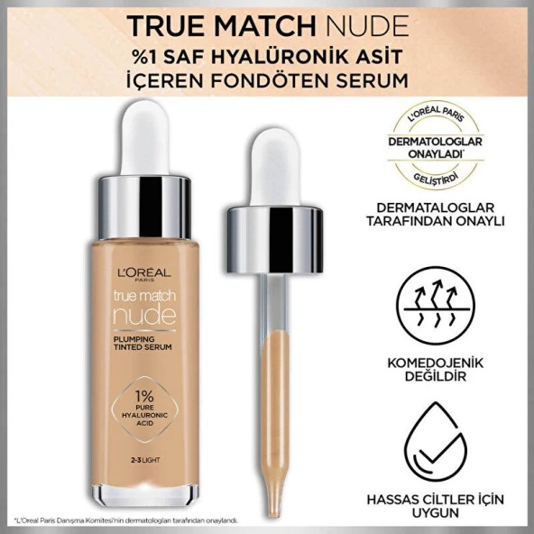 L’Oréal Paris True Match Nude Serum Fondöten 2-3 Light - 5