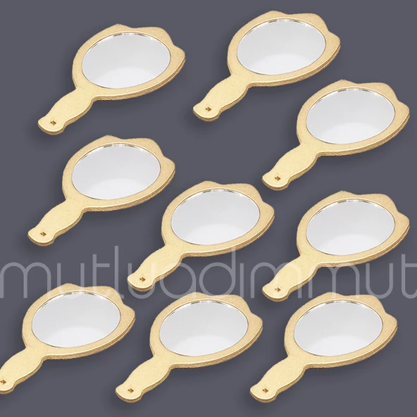 12 Adet Ahşap El Aynası - 9