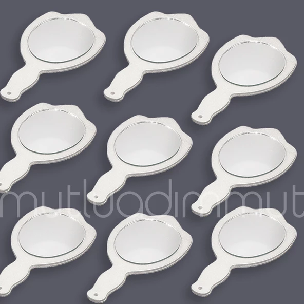 12 Adet Ahşap El Aynası - 5