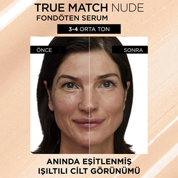 L’Oréal Paris True Match Nude Serum Fondöten 3-4 Light Medium - 3