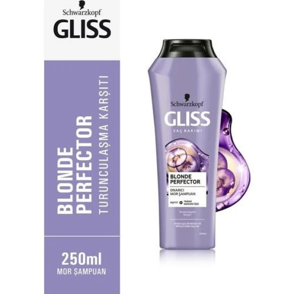 Gliss Blonde Perfector Turunculaşma Karşıtı Onarıcı Mor Şampuan 250 Ml - 2