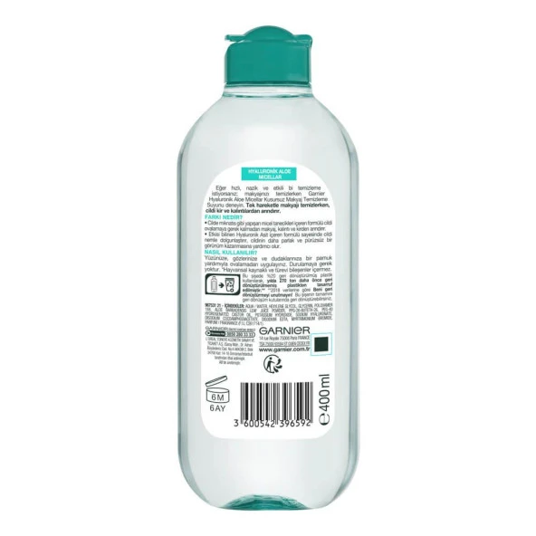 Garnier Micellar Hyaluronik Aloe Kusursuz Makyaj Temizleme Suyu 400 ml - 3