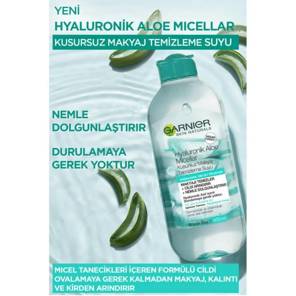 Garnier Micellar Hyaluronik Aloe Kusursuz Makyaj Temizleme Suyu 400 ml - 4
