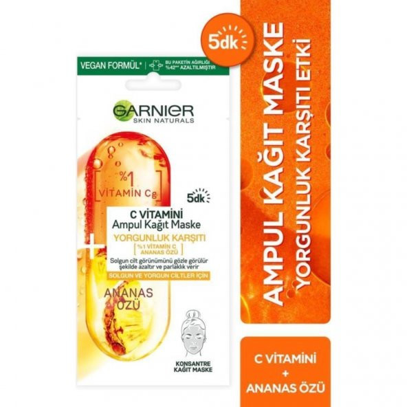Garnier C Vitamini Yorgunluk Karşıtı Ampul Kağıt Maske 15 gr - 2