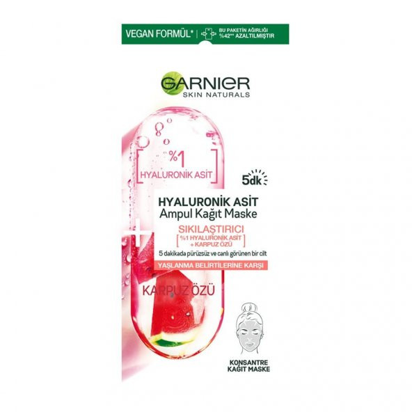 Garnier Hyaluronik Asit Sıkılaştırıcı Ampul Kağıt Maske 15 gr