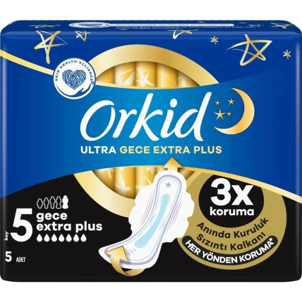 Orkid Ultra Gece 5 Boy Extra Plus Hijyenik Ped 5'li