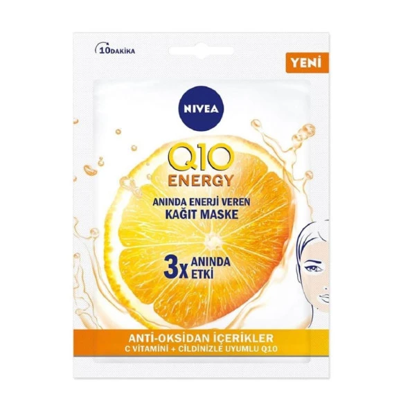 Nivea Q10 Energy Anında Enerji Veren Kağıt Maske 1 Adet