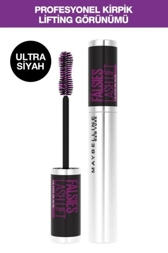 Maybelline New York Falsies Lash Lift Ultra Siyah Maskara - Resim 2