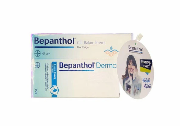 Bepanthol Onarıcı Bakım Kremi 50gr + Cilt Bakım Kremi 30gr Set