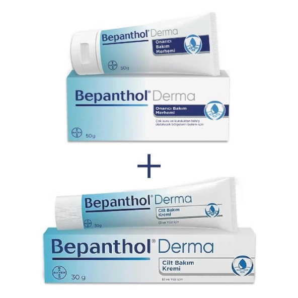Bepanthol Onarıcı Bakım Kremi 50gr + Cilt Bakım Kremi 30gr Set - 2