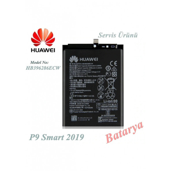 Huawei P Smart 2019 Batarya HB396286ECW Uyumlu Yedek Batarya
