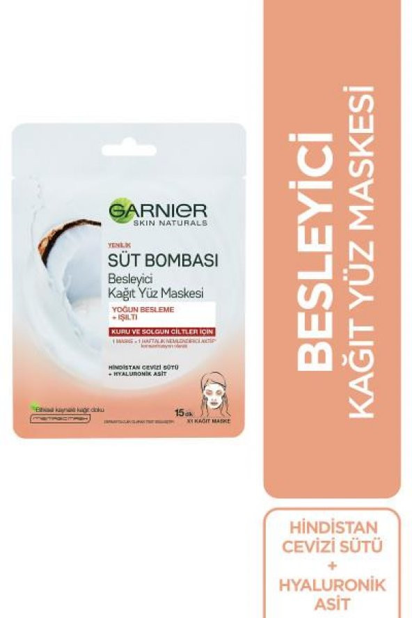 Garnier Süt Bombası Besleyici Kağıt Yüz Maskesi - Hindistan Cevizi - 2