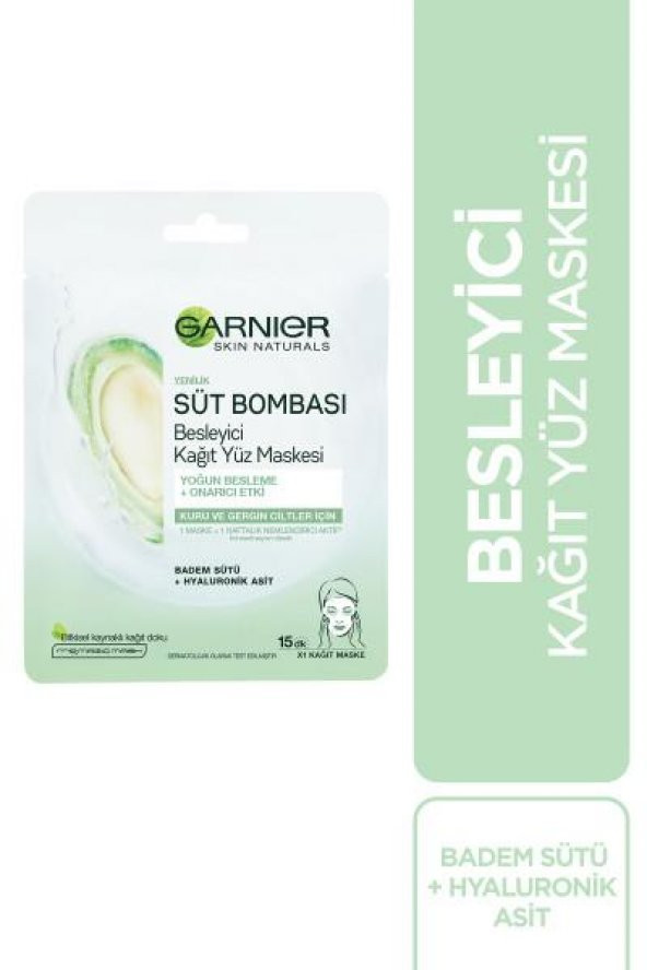 Garnier Süt Bombası Besleyici Kağıt Yüz Maskesi - Badem Sütü - 2