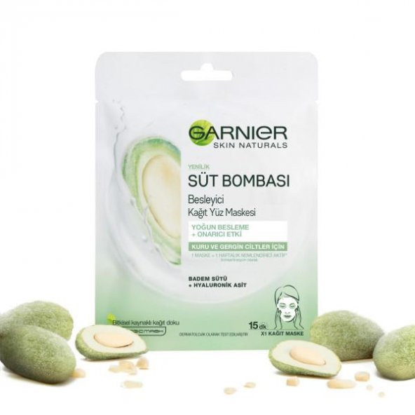 Garnier Süt Bombası Besleyici Kağıt Yüz Maskesi - Badem Sütü - 5