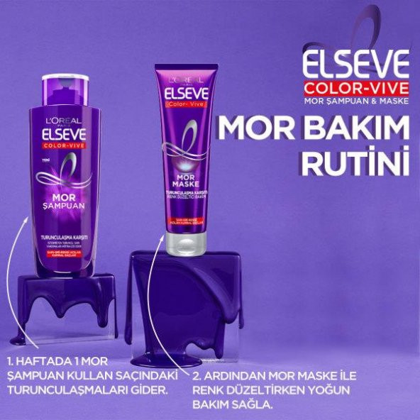 L'Oréal Paris Elseve Turunculaşma Karşıtı Renk Düzeltici Mor Maske 150 ml - 4