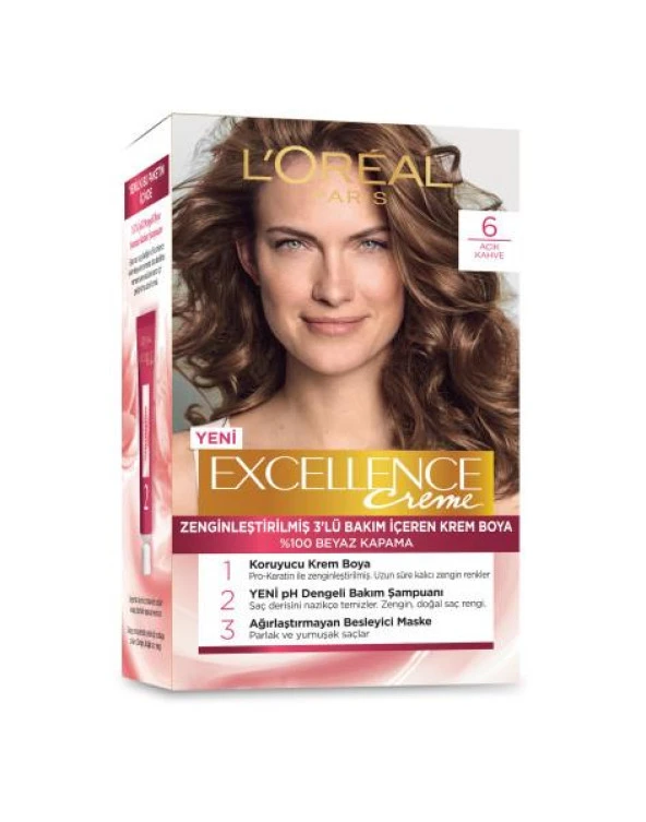 L’Oréal Paris Excellence Creme Saç Boyası - 6 Açık Kahve