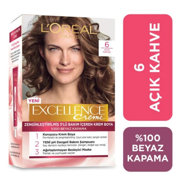 L’Oréal Paris Excellence Creme Saç Boyası - 6 Açık Kahve - 2