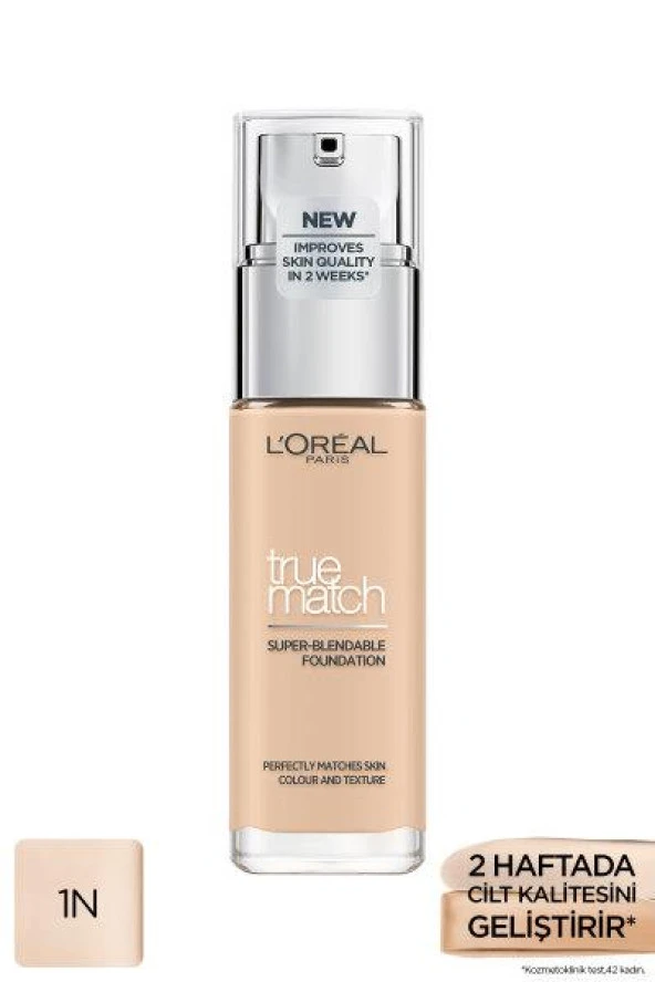 L’Oréal Paris True Match Bakım Yapan Fondöten - 1N Ivory - 2