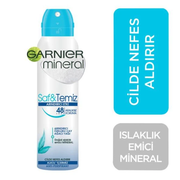 Garnier Mineral Saf Temiz Kadın Deodorant 150 ml - 2