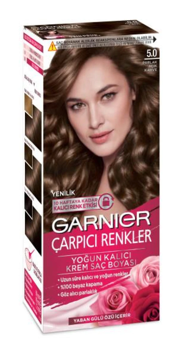 Garnier Çarpıcı Renkler Krem Saç Boyası - 5.0 Parlak Açık Kahve